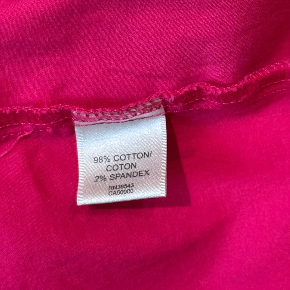Van Heusen Studio‎ Womens XL Red Sleeveless Button Down Stretch Cotton Shirt - Picture 5 of 6